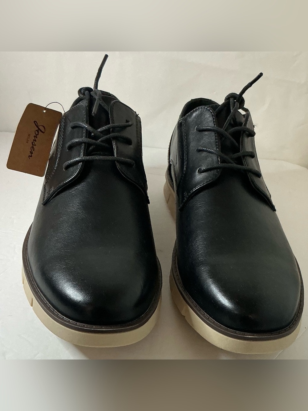 Jousen Milan Men’s Black Leather Dress Shoes Size 10.5 New with Tags Lightweight